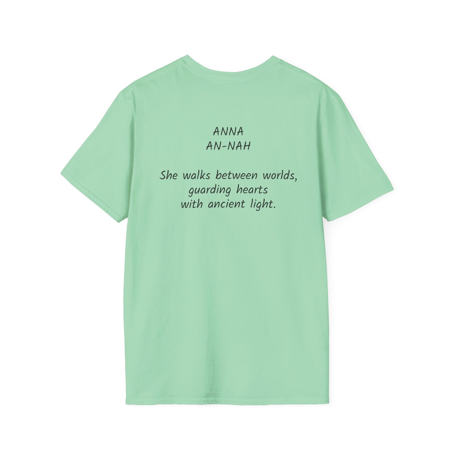 Mystical ANNA Name T-Shirt – Guardian of Light Edition. Spiritual Quote T-Shirt, Gift for Her, Affirmation Clothing, Unique Graphic Tee, Inspirational Apparel, Casual Style