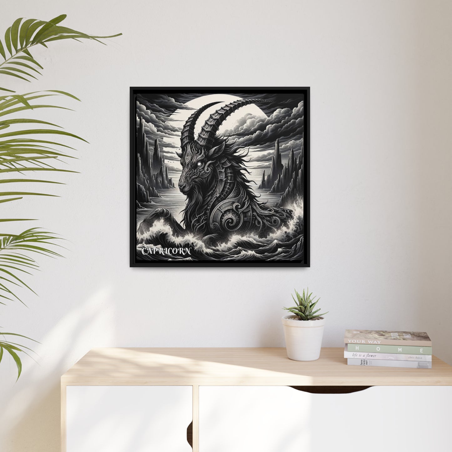 CAPRICORN Matte Canvas, Black Frame