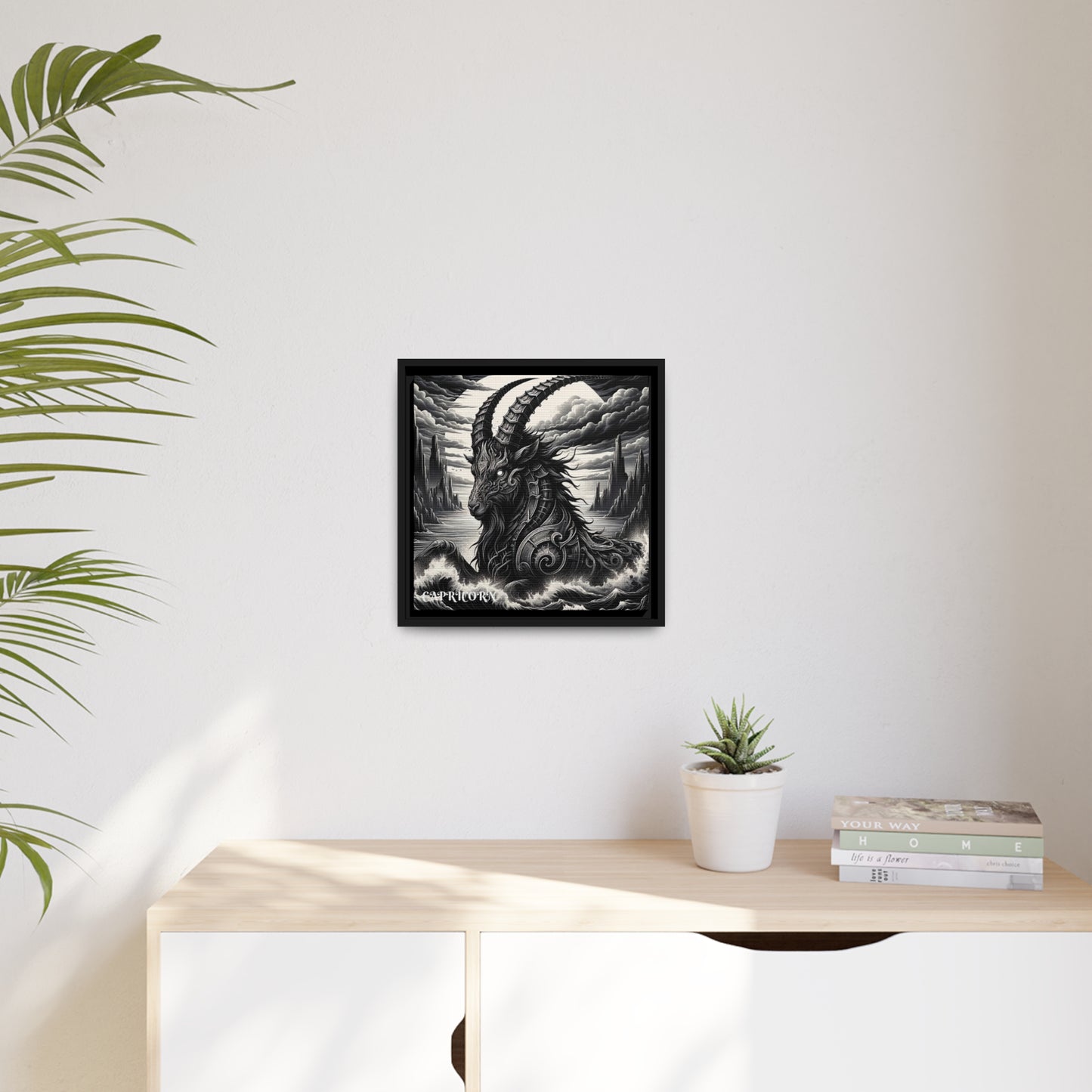CAPRICORN Matte Canvas, Black Frame
