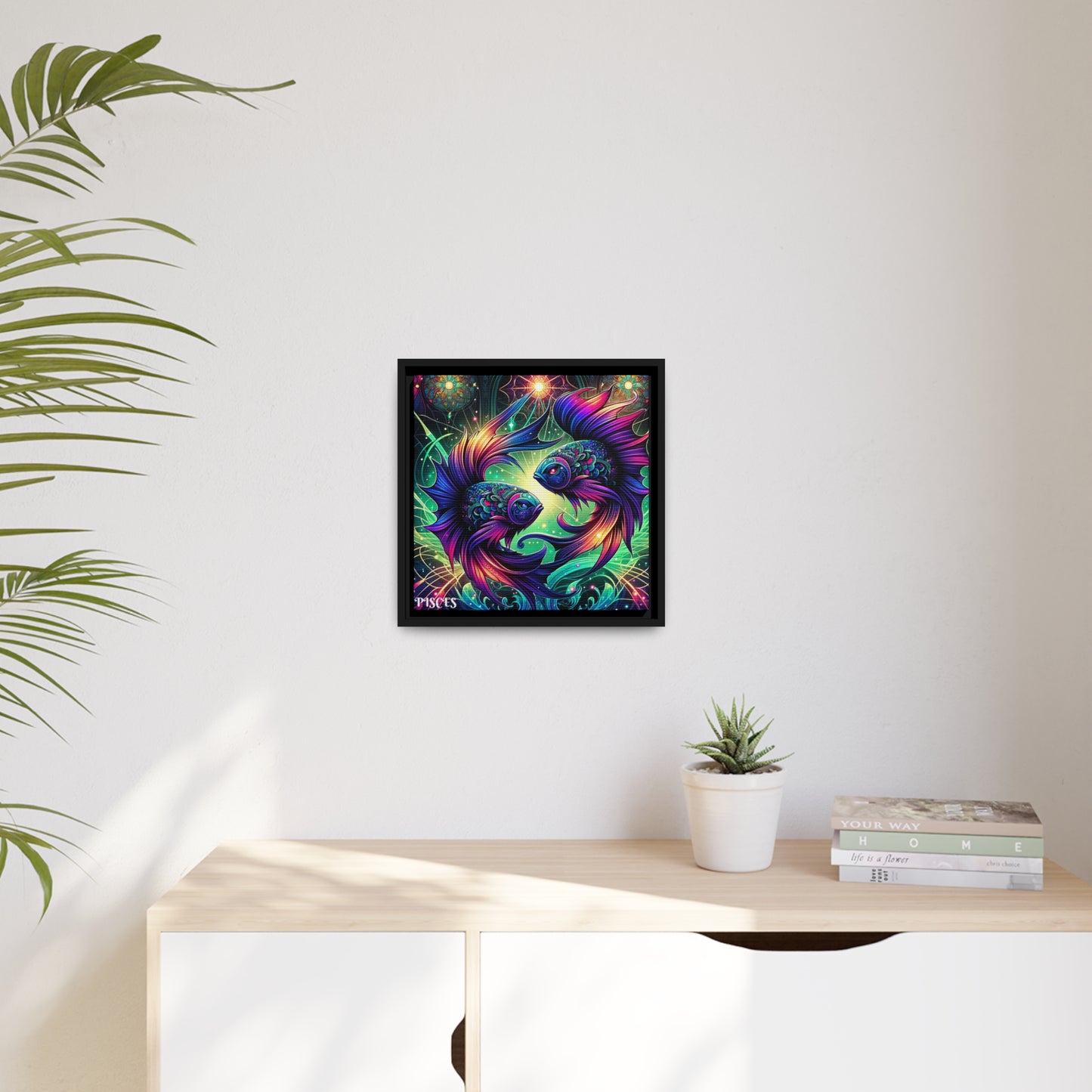PISCES Matte Canvas, Black Frame