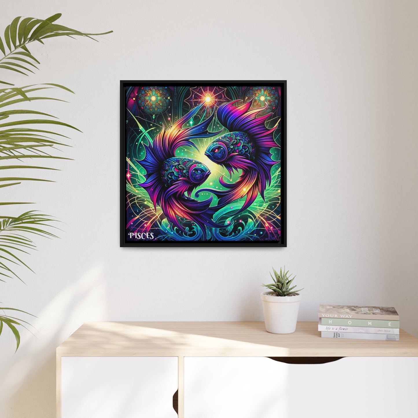 PISCES Matte Canvas, Black Frame