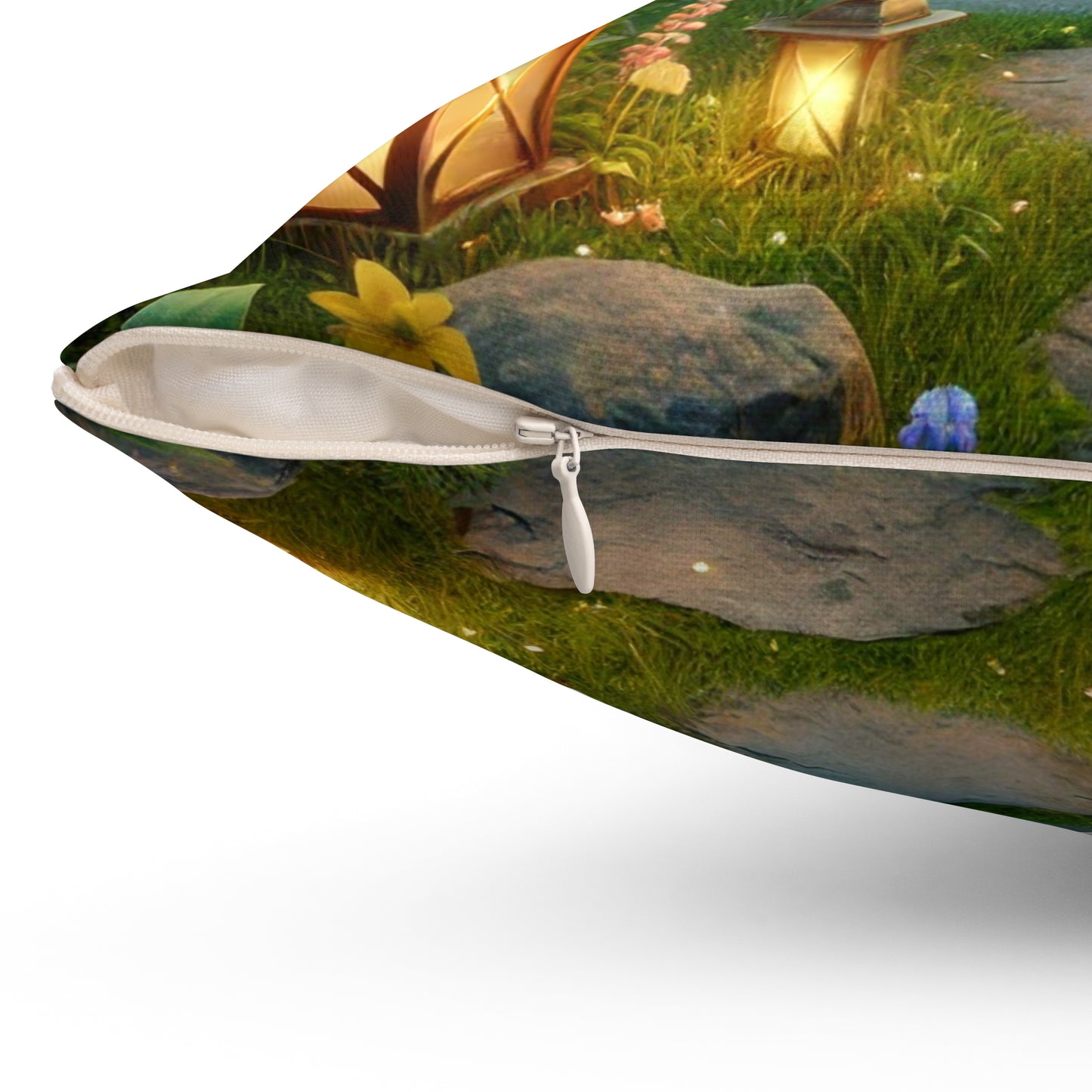 Spun Polyester Square Pillow - Anna the Mother Fairyland Guardian