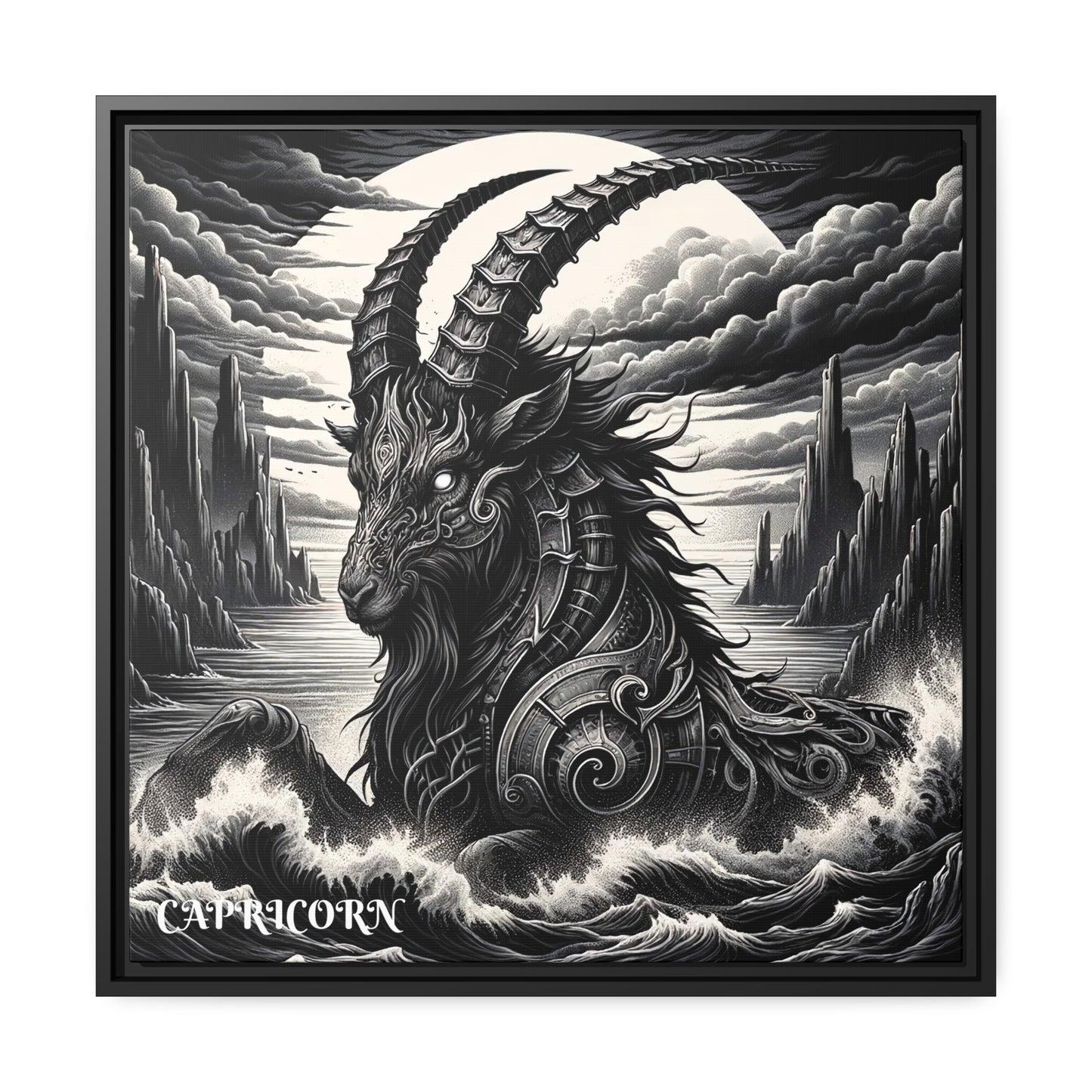 CAPRICORN Matte Canvas, Black Frame