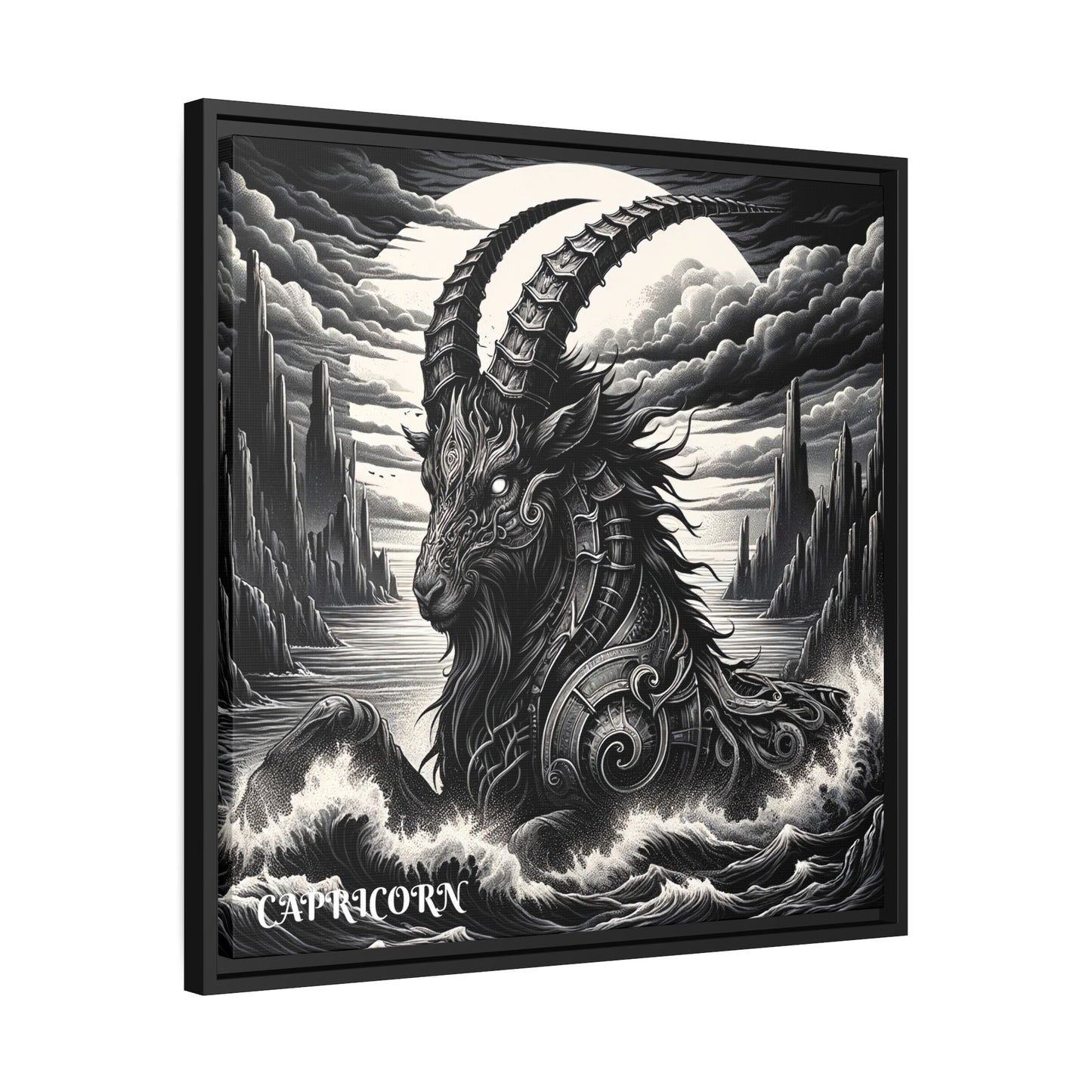 CAPRICORN Matte Canvas, Black Frame