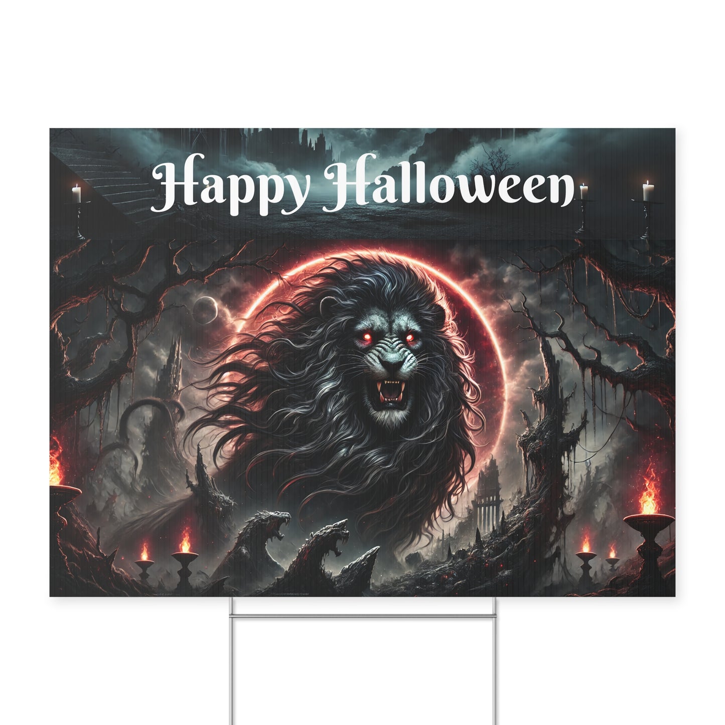 HAPPY HALLOWEEN Yard Sign Leo