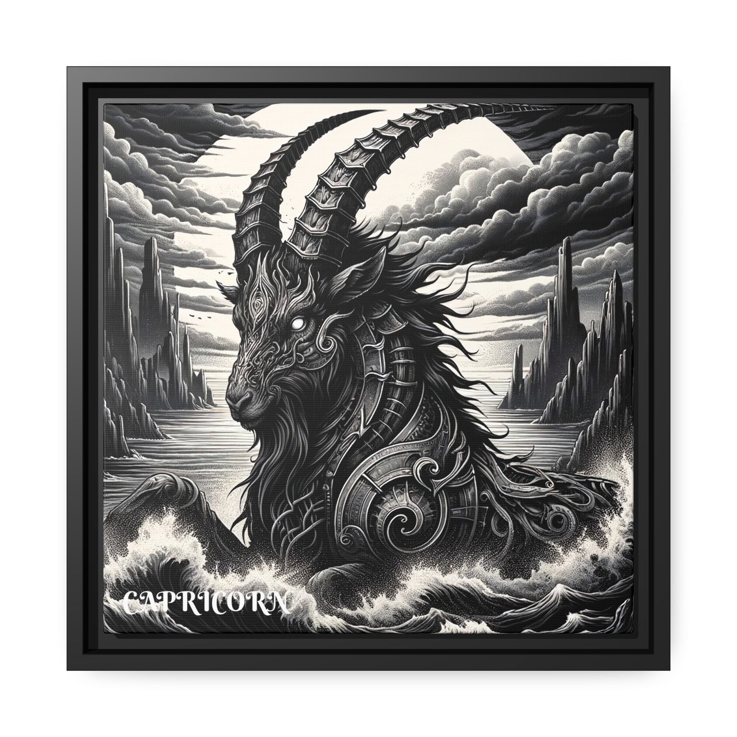 CAPRICORN Matte Canvas, Black Frame