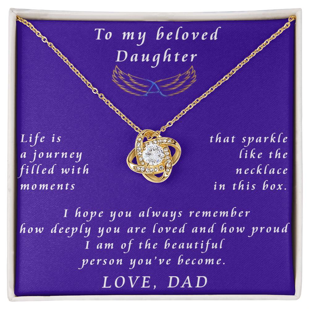 From Father to Daughter Love Knot Necklace Gift from Father to Daughter