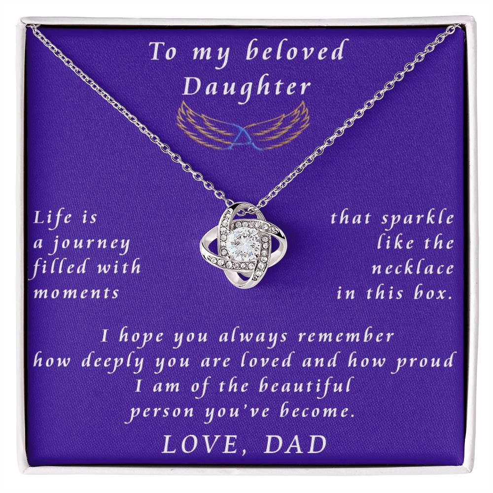 From Father to Daughter Love Knot Necklace Gift from Father to Daughter