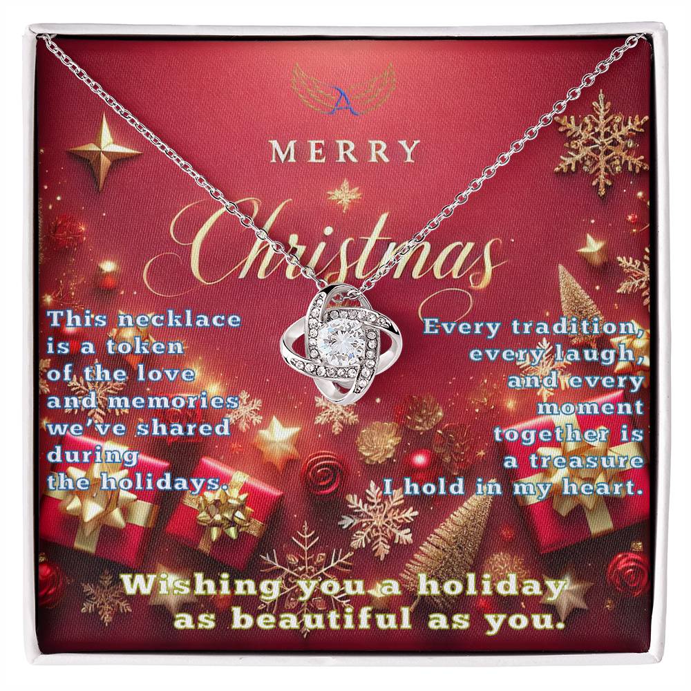Merry Christmas Love Knot Necklace for Mother