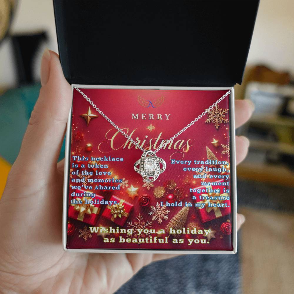 Merry Christmas Love Knot Necklace for Mother