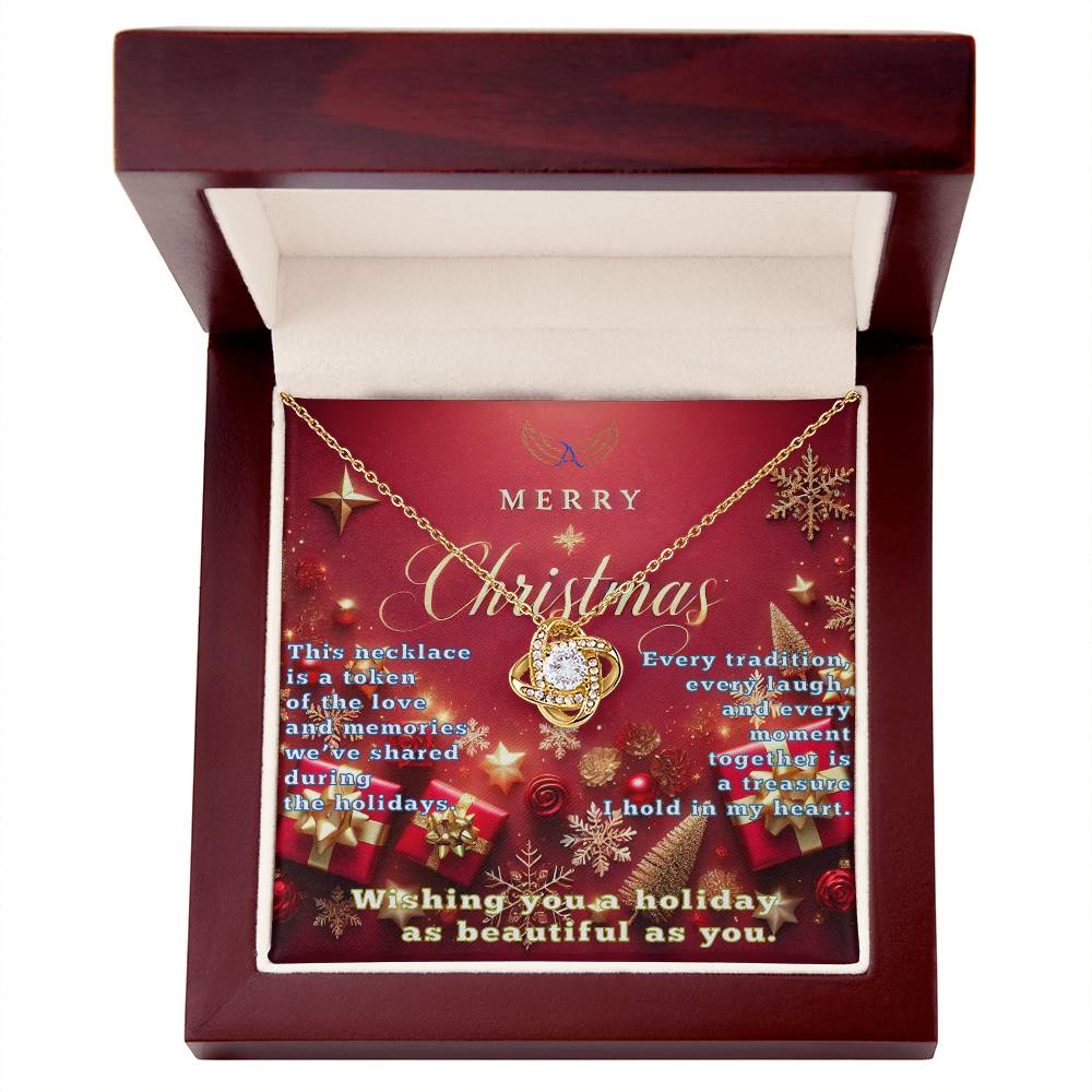 Merry Christmas Love Knot Necklace for Mother