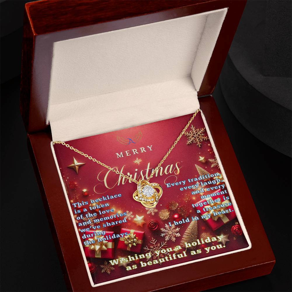 Merry Christmas Love Knot Necklace for Mother
