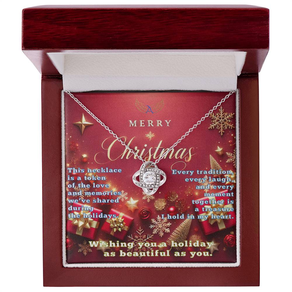Merry Christmas Love Knot Necklace for Mother