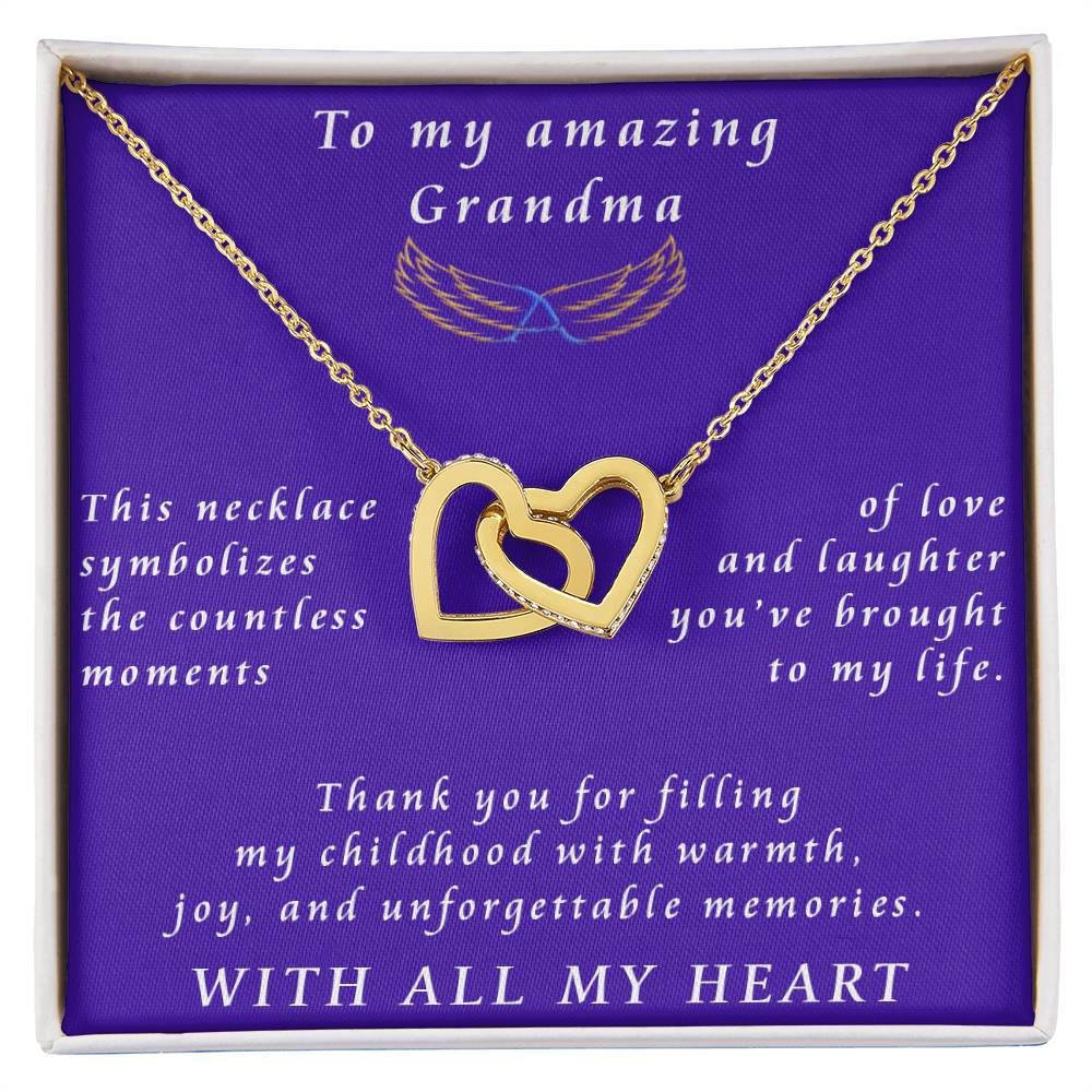 From Granddaughter to Grandmother Interlocking Hearts Necklace
