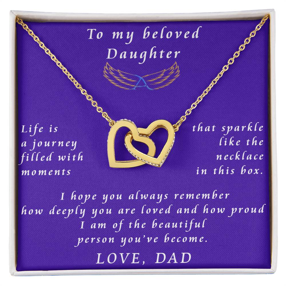 From Father to Daughter Interlocking Hearts Necklace Gift from Father to Daughter