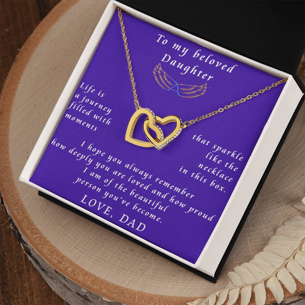 From Father to Daughter Interlocking Hearts Necklace Gift from Father to Daughter