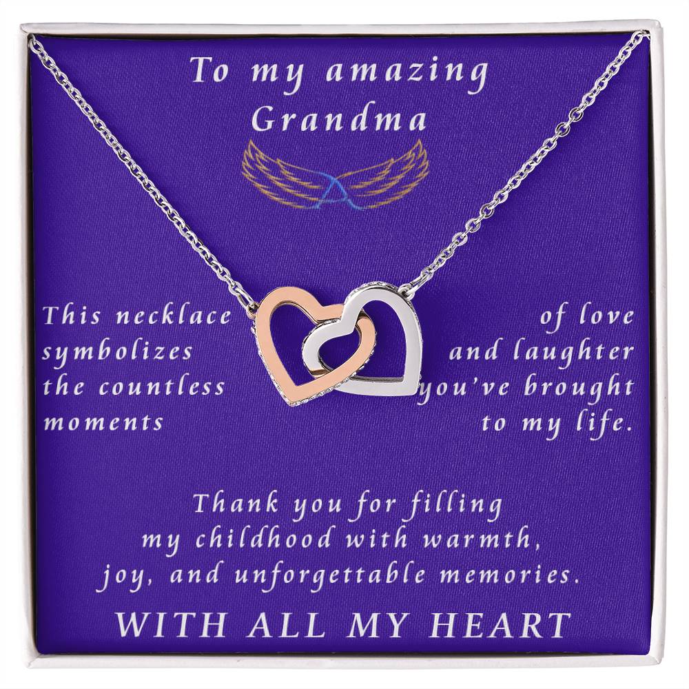 From Granddaughter to Grandmother Interlocking Hearts Necklace