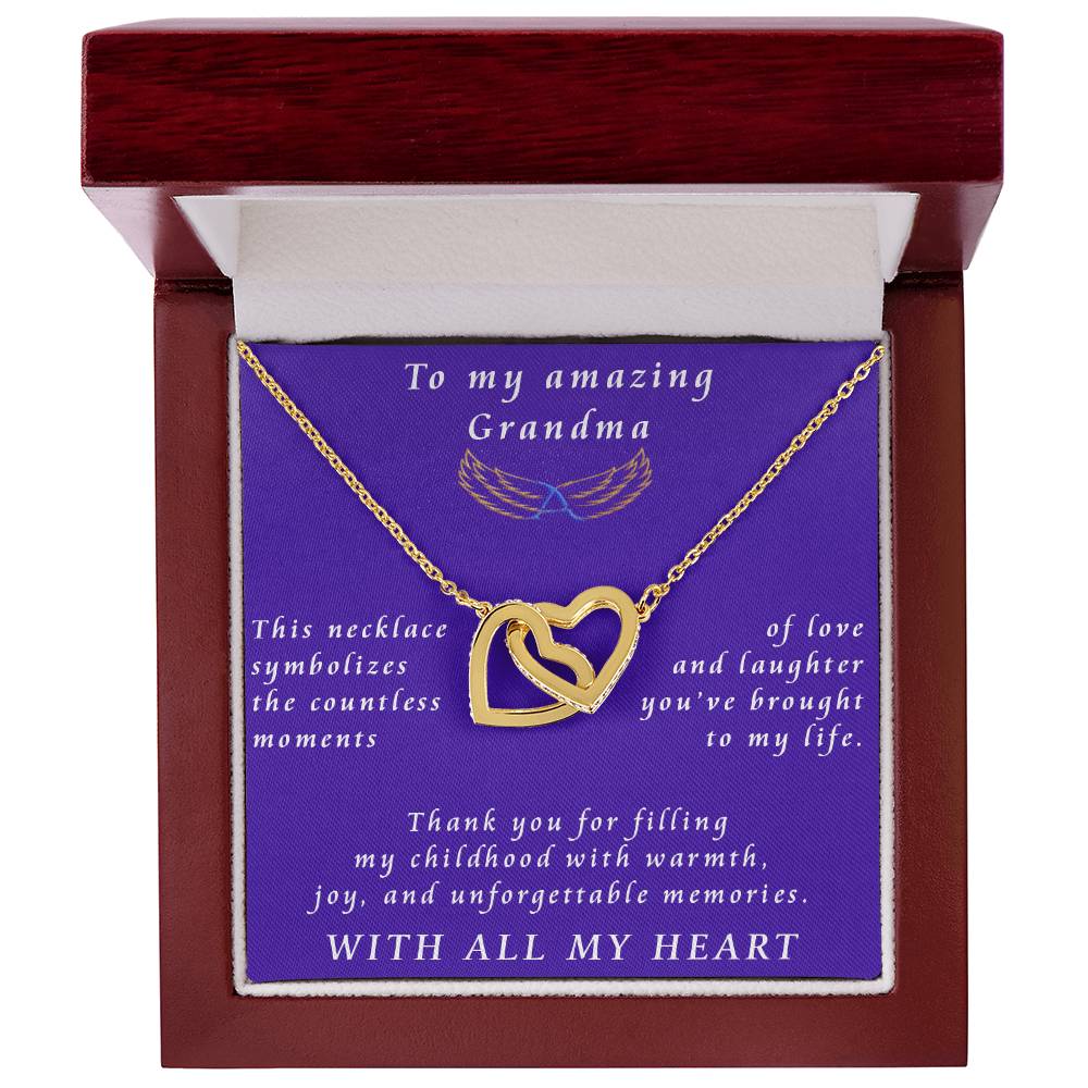 From Granddaughter to Grandmother Interlocking Hearts Necklace