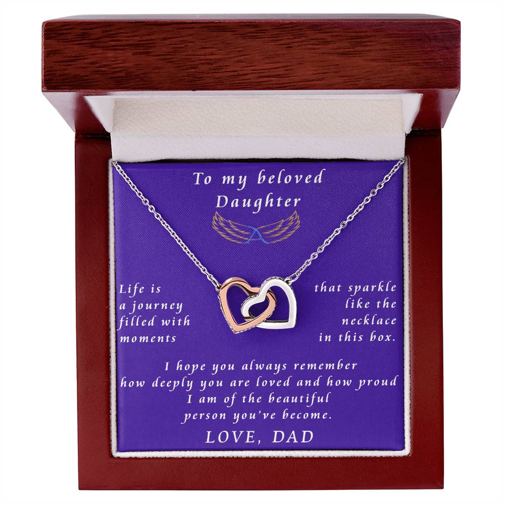 From Father to Daughter Interlocking Hearts Necklace Gift from Father to Daughter