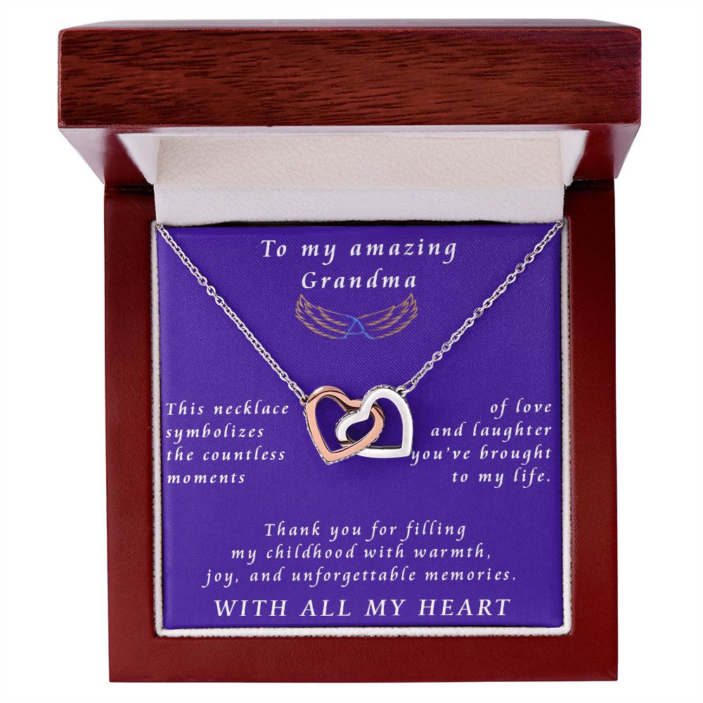From Granddaughter to Grandmother Interlocking Hearts Necklace