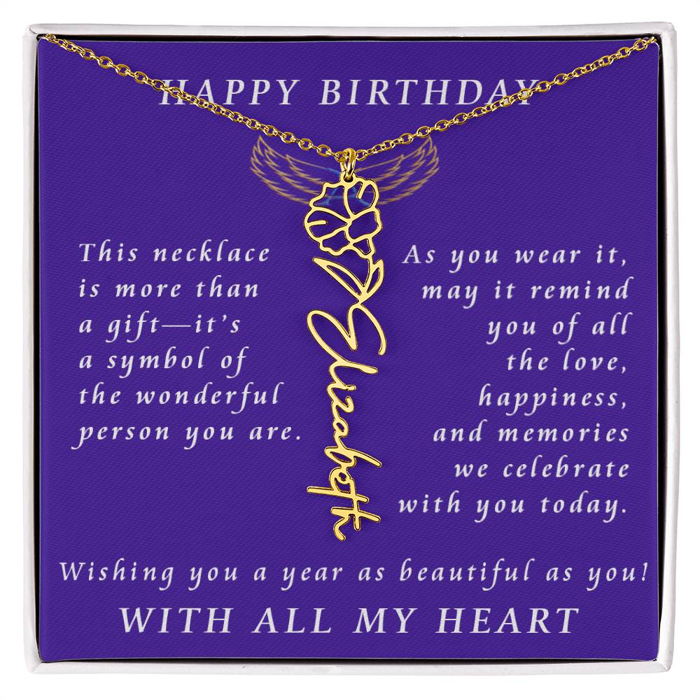 A Personalized Birthday Treasure Flower Name Necklace
