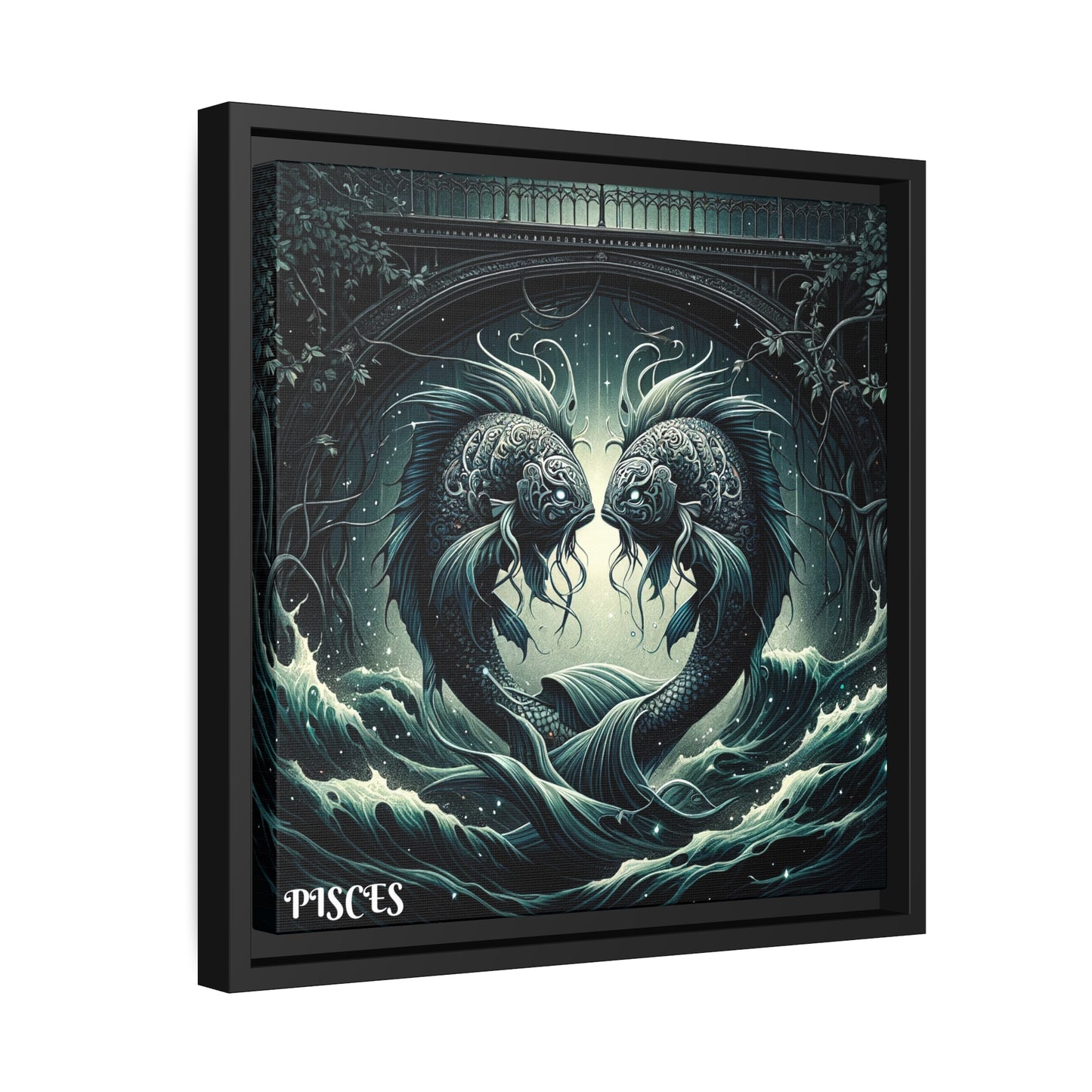 PISCES Matte Canvas, Black Frame