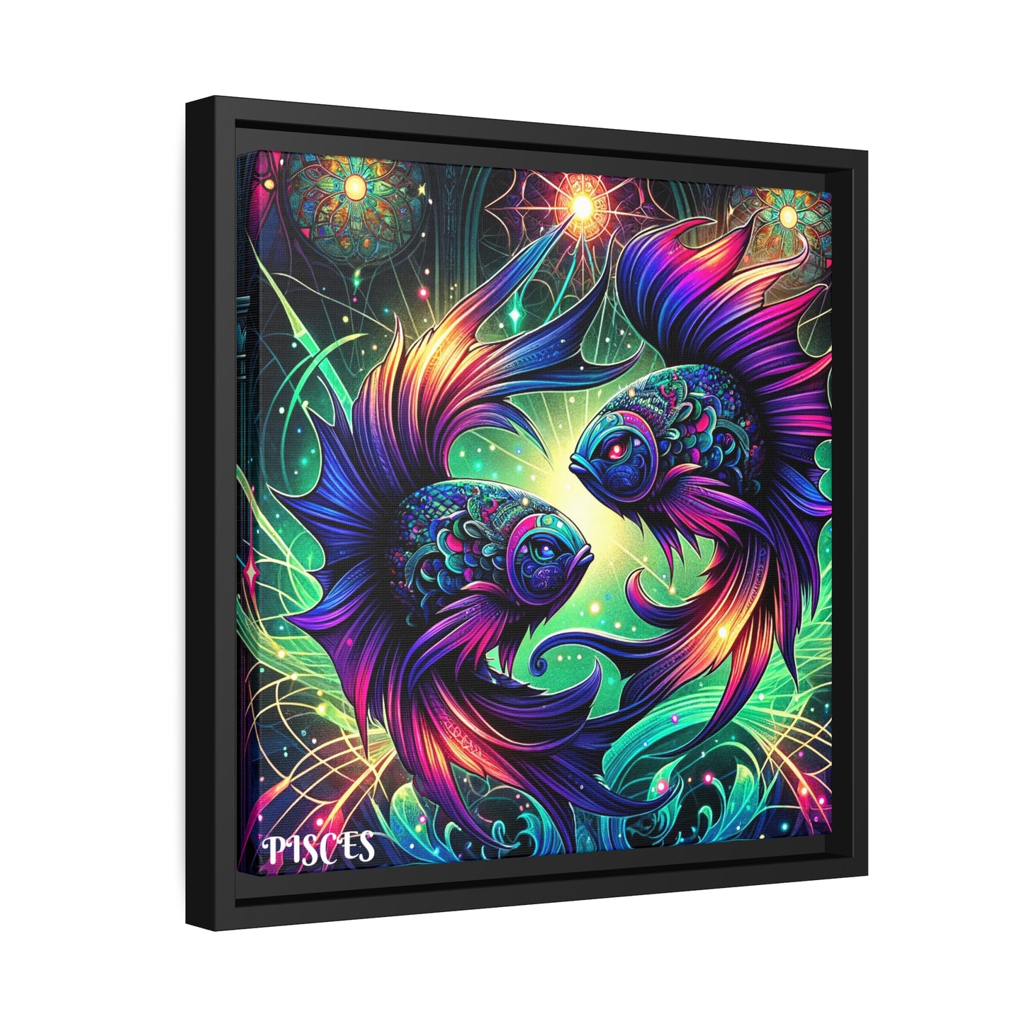 PISCES Matte Canvas, Black Frame