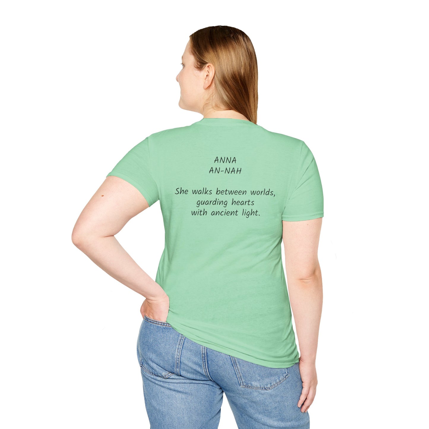 Mystical ANNA Name T-Shirt – Guardian of Light Edition. Spiritual Quote T-Shirt, Gift for Her, Affirmation Clothing, Unique Graphic Tee, Inspirational Apparel, Casual Style
