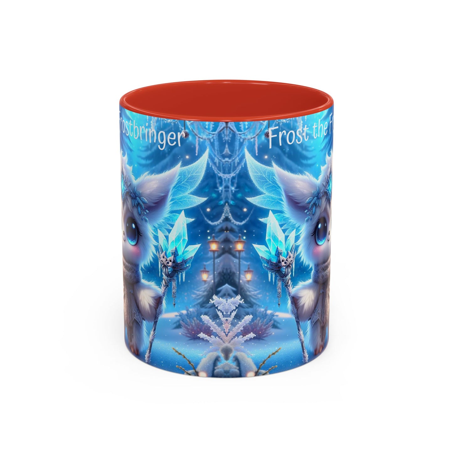 Accent Mug (11, 15oz) Frost the Frostbringer Fairyland Guardian, Magical and Fantasy Mug