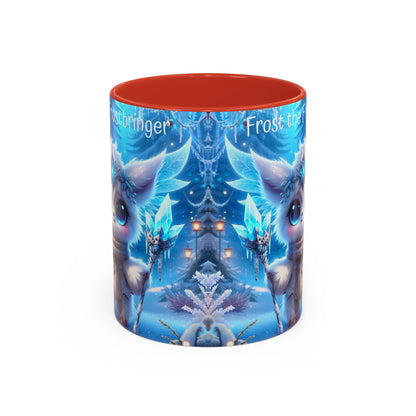 Accent Mug (11, 15oz) Frost the Frostbringer Fairyland Guardian, Magical and Fantasy Mug