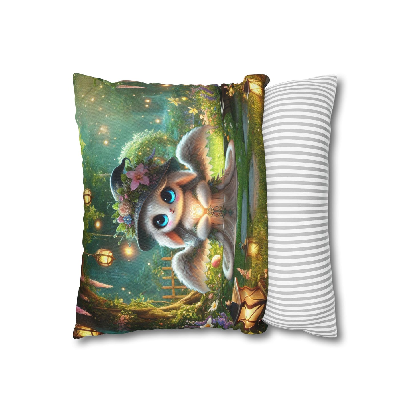 Spun Polyester Square Pillowcase Anna the Mother Fairyland Guardian