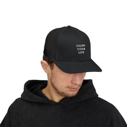 Snapback Trucker Cap Enjoy Your Life white