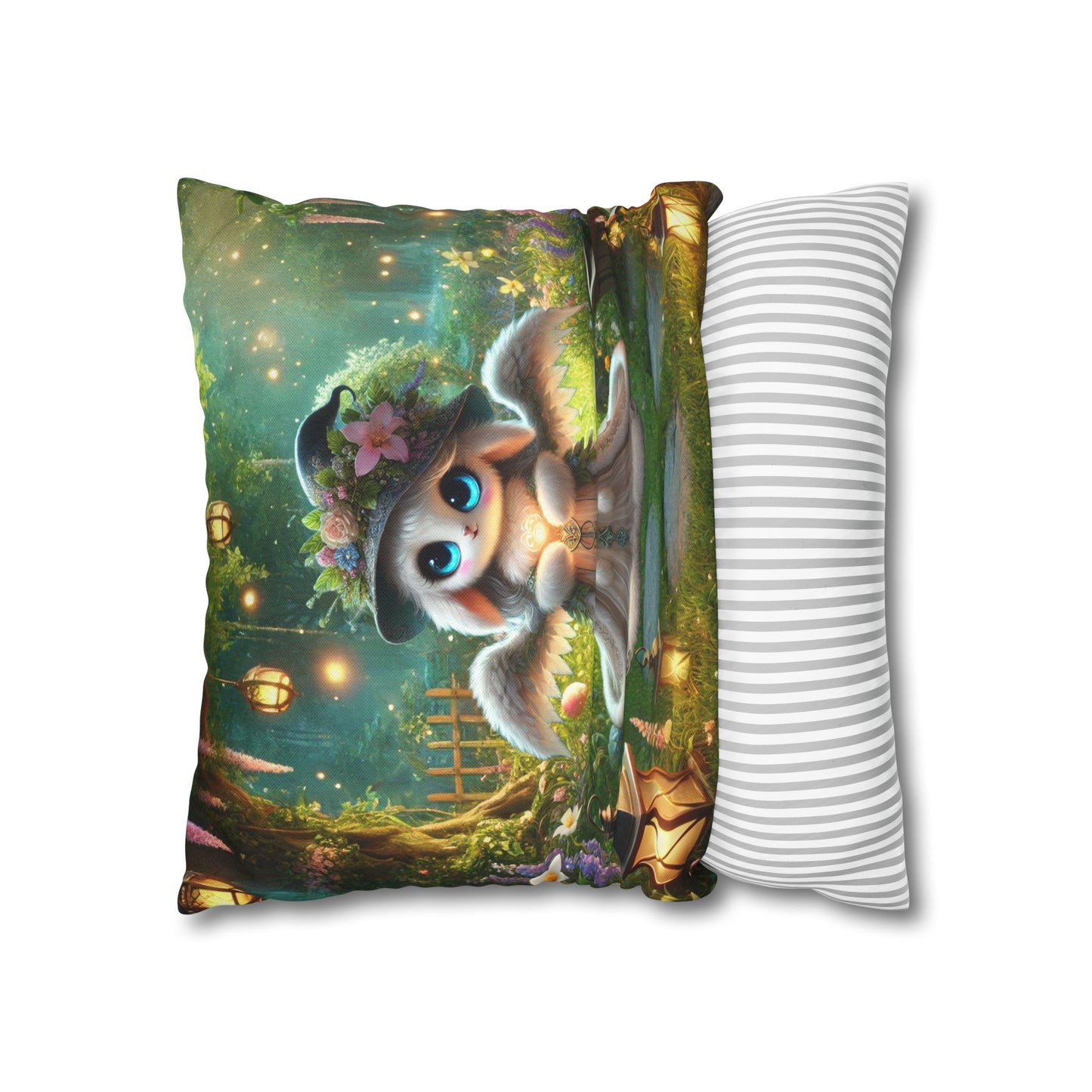 Spun Polyester Square Pillowcase Anna the Mother Fairyland Guardian