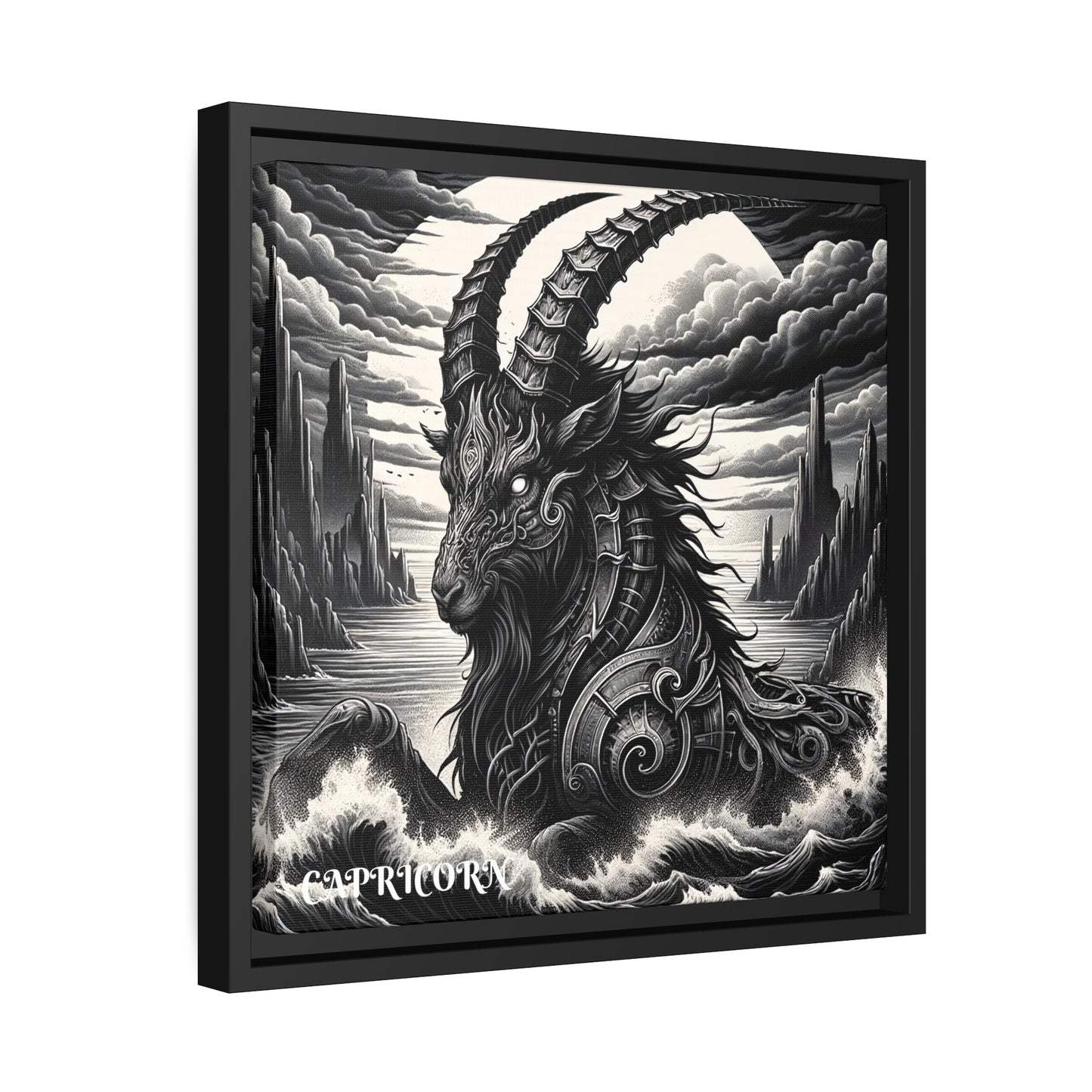 CAPRICORN Matte Canvas, Black Frame