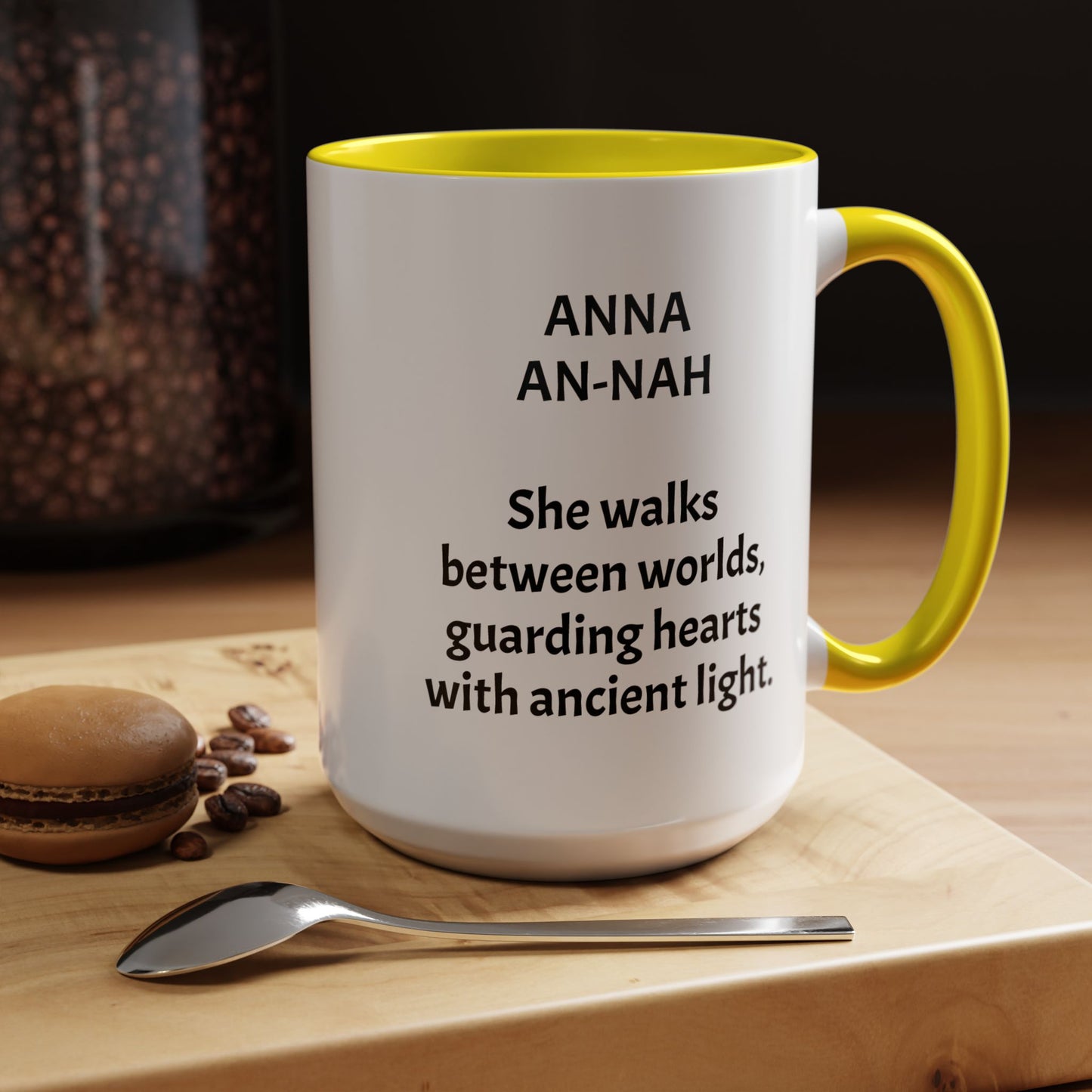 Mystical ANNA Name Mug – Witchy Quote Mugs – “She Walks Between Worlds” & “The Friend Who Stays”