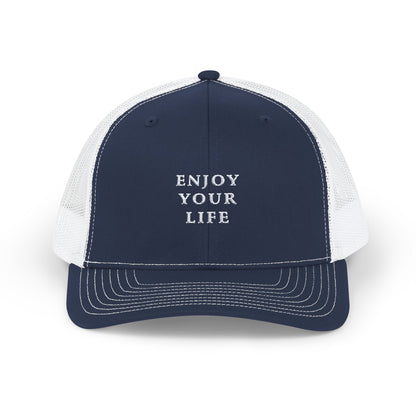 Snapback Trucker Cap Enjoy Your Life white