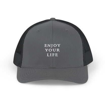 Snapback Trucker Cap Enjoy Your Life white