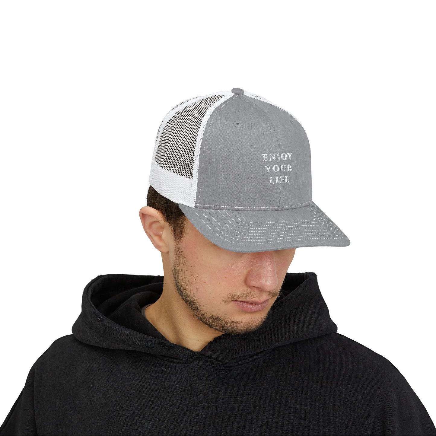 Snapback Trucker Cap Enjoy Your Life white