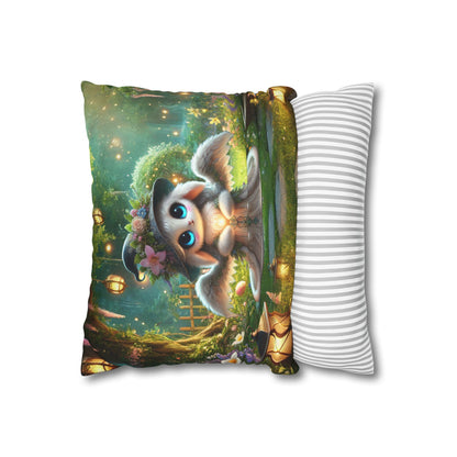 Spun Polyester Square Pillowcase Anna the Mother Fairyland Guardian