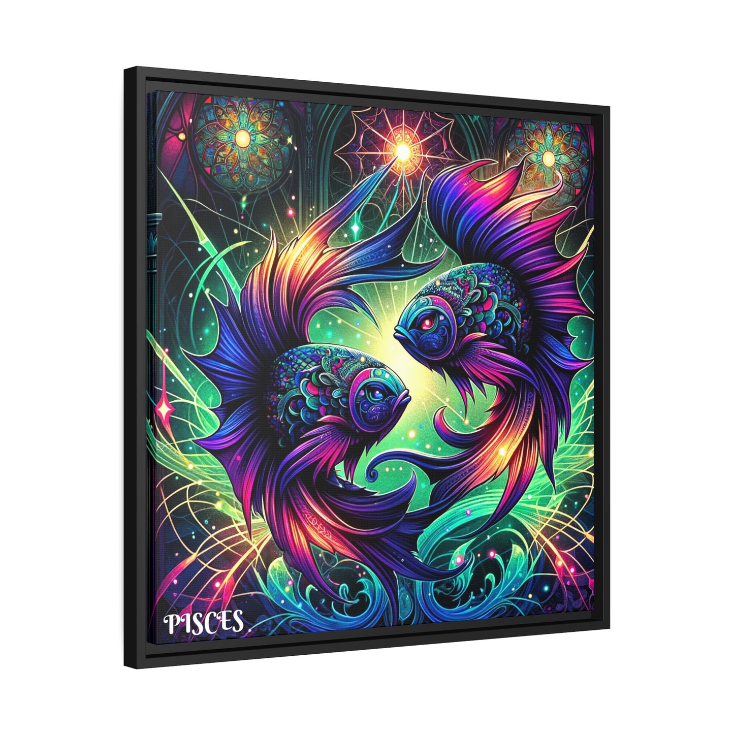 PISCES Matte Canvas, Black Frame