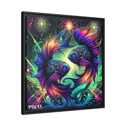 PISCES Matte Canvas, Black Frame