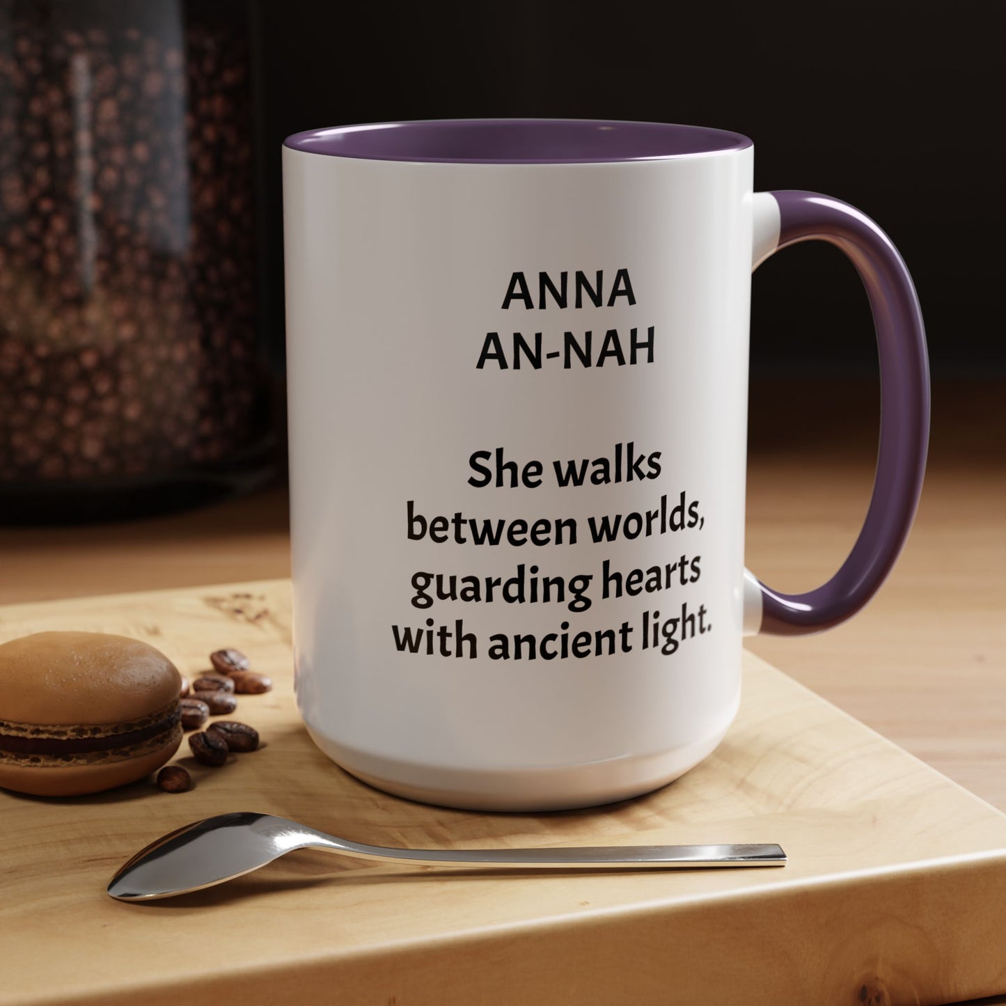 Mystical ANNA Name Mug – Witchy Quote Mugs – “She Walks Between Worlds” & “The Friend Who Stays”