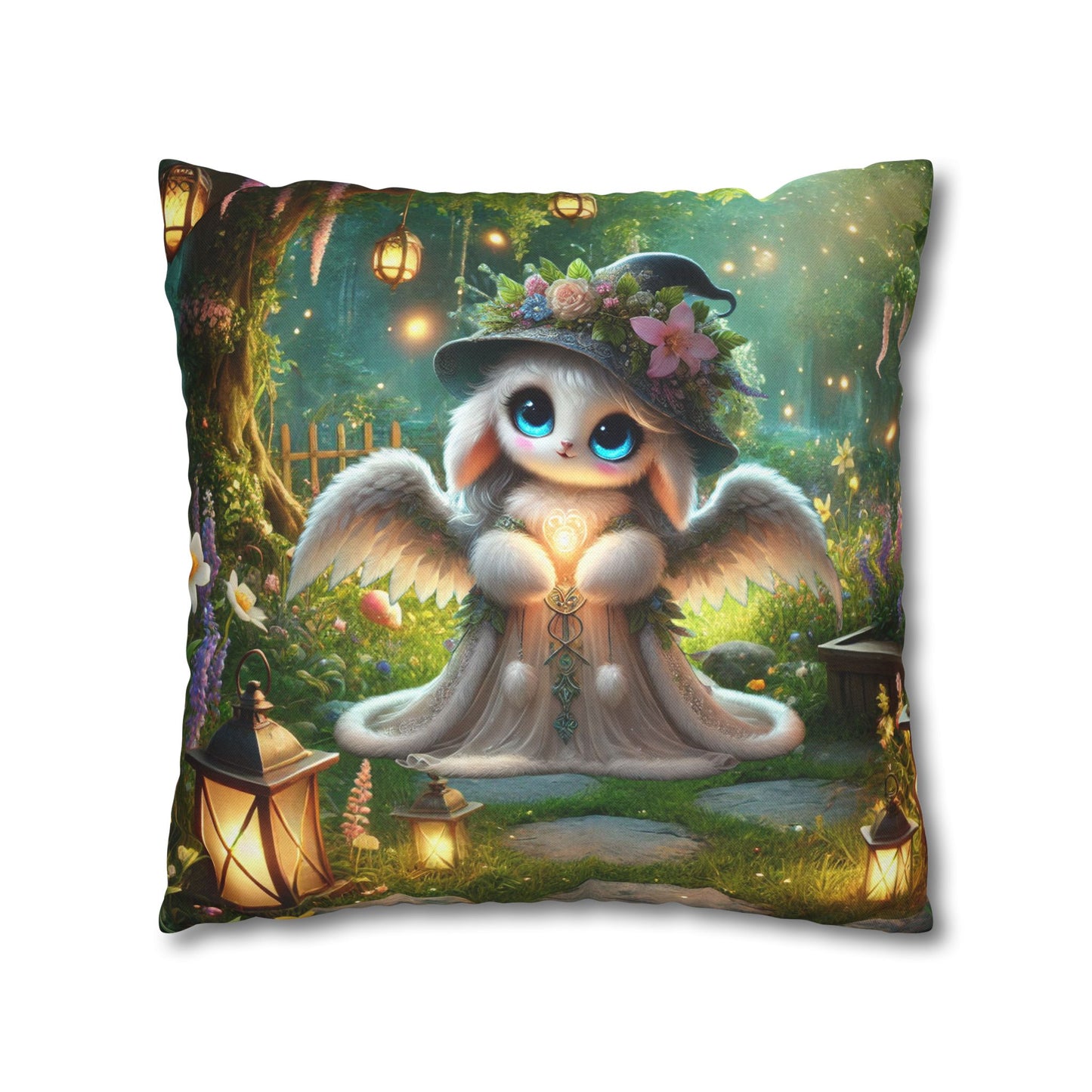 Spun Polyester Square Pillowcase Anna the Mother Fairyland Guardian