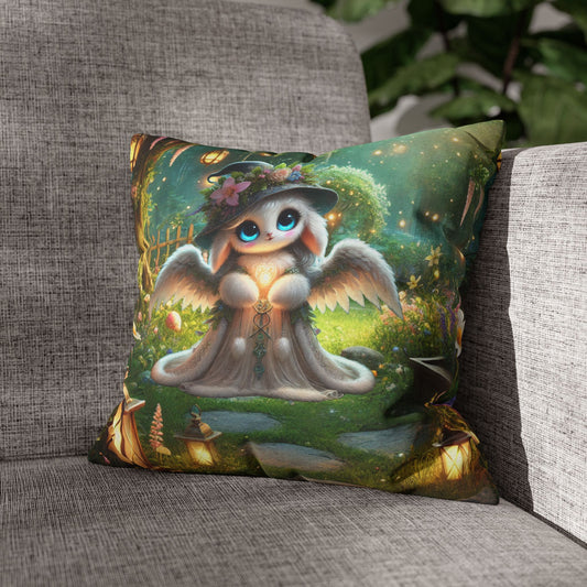 Spun Polyester Square Pillowcase Anna the Mother Fairyland Guardian