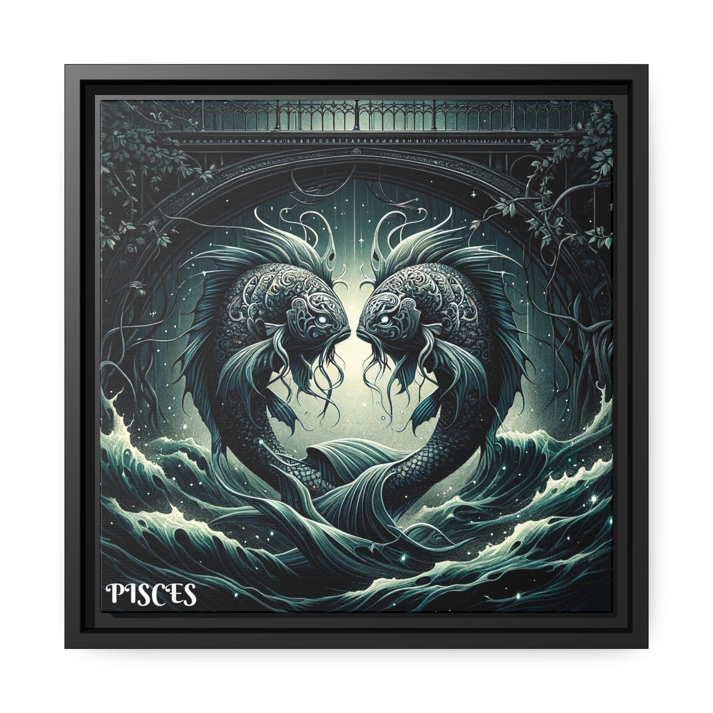 PISCES Matte Canvas, Black Frame