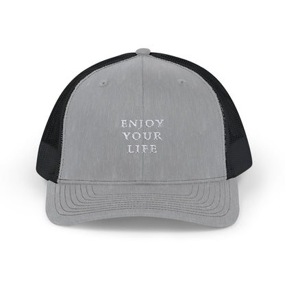 Snapback Trucker Cap Enjoy Your Life white