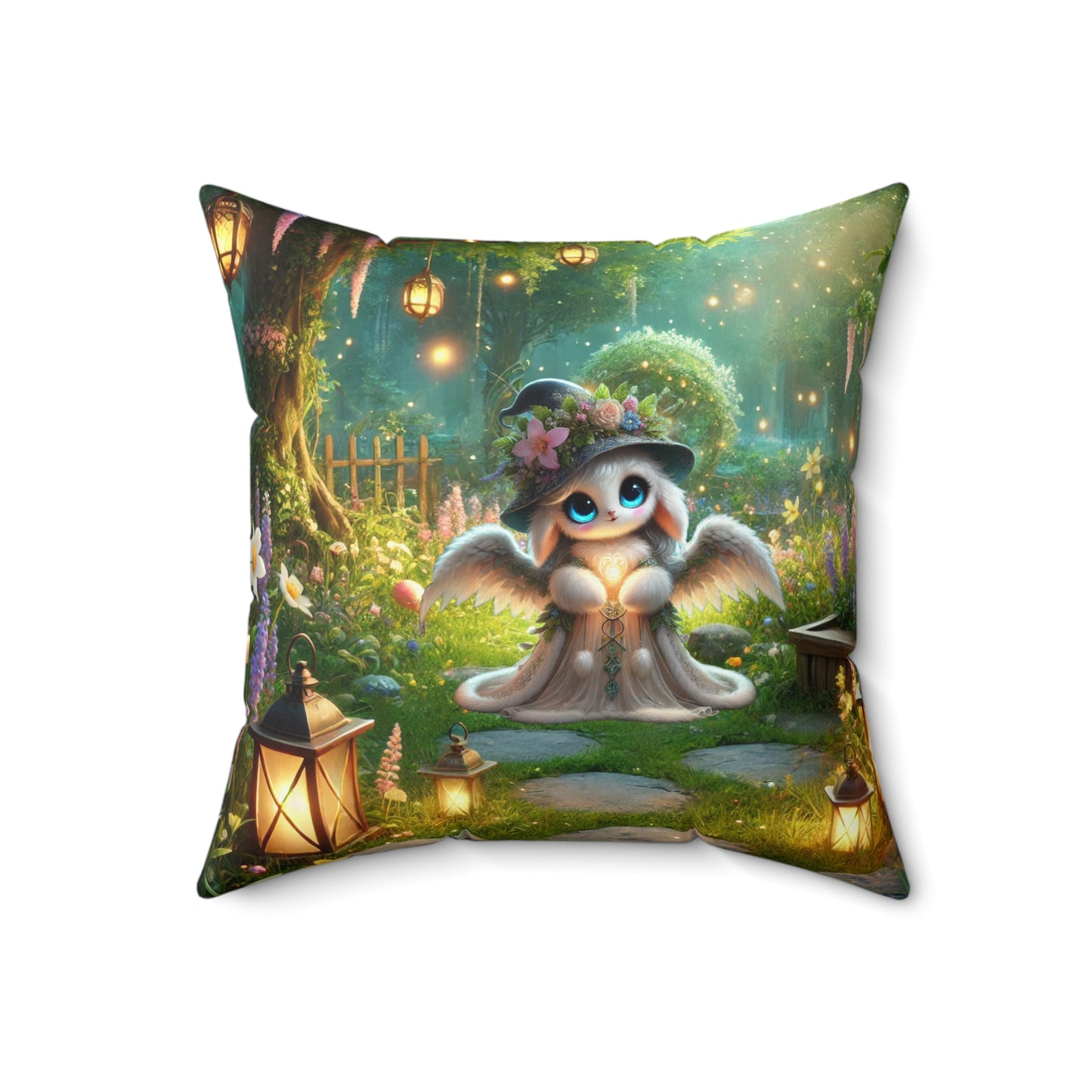 Spun Polyester Square Pillow - Anna the Mother Fairyland Guardian