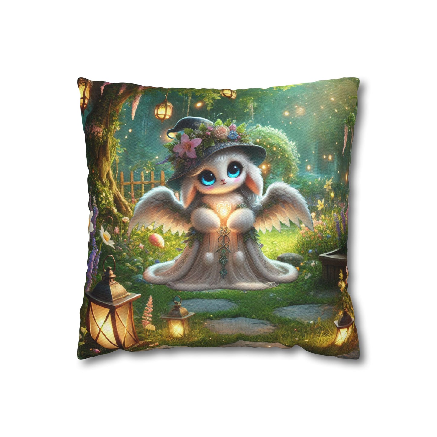 Spun Polyester Square Pillowcase Anna the Mother Fairyland Guardian