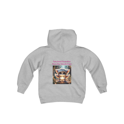 Youth Heavy Blend Hooded Sweatshirt Nora the Glowbringer
