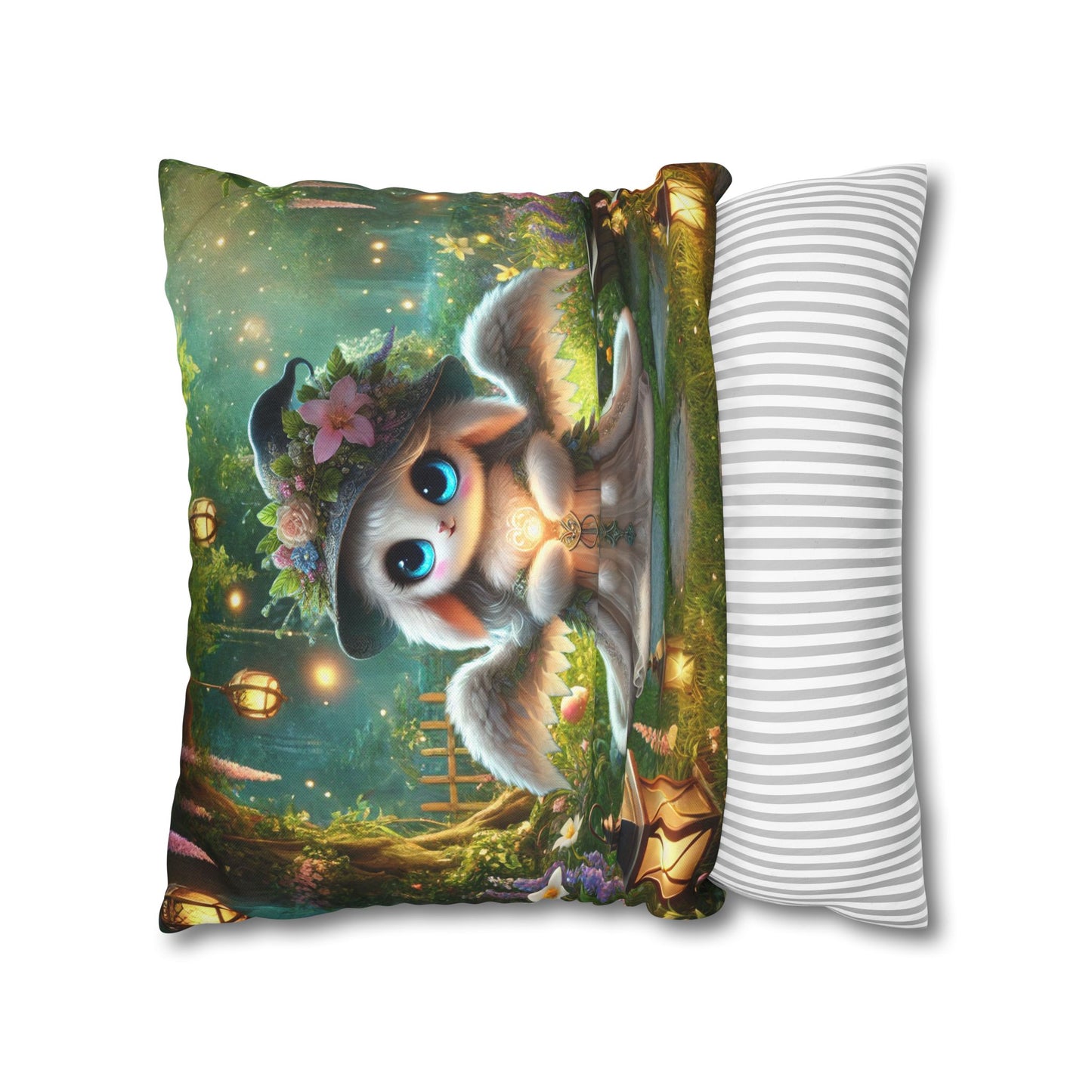 Spun Polyester Square Pillowcase Anna the Mother Fairyland Guardian
